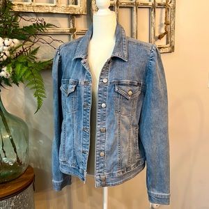 Boston proper puff sleeve blue Jean jacket